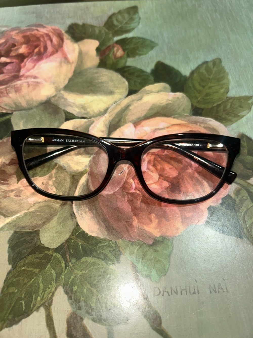 Armani Exchange Women's Tortoise Brown Cat-Eye Glasses